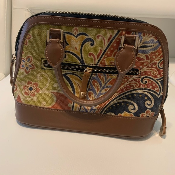 Spartina 449 Brown and Multicolor Floral Satchel - Picture 2 of 4